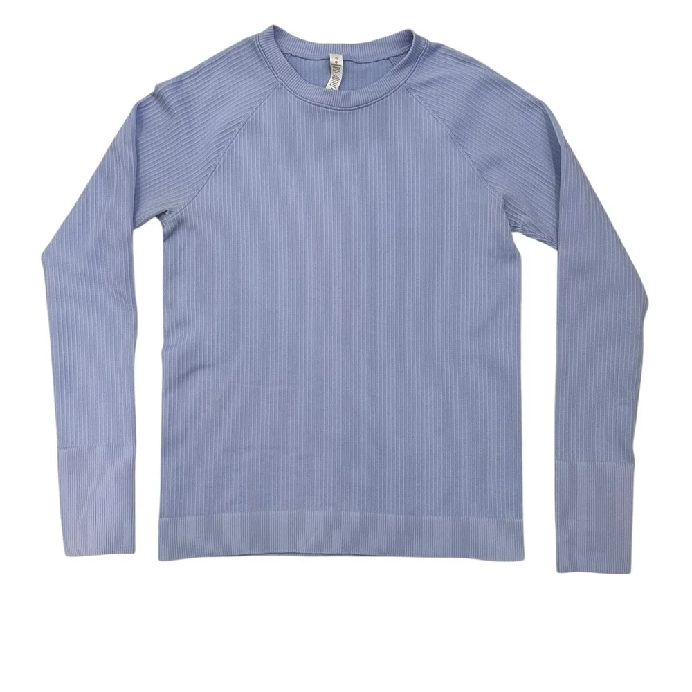 Lululemon Rest Less Pullover Ribbed Long Sleeve Top Size 10 Performance Training